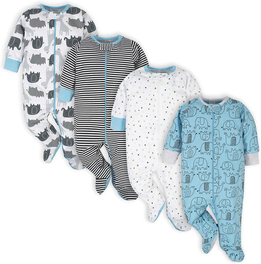 Baby Boys' 4-Pack Sleep 'N Play Footies