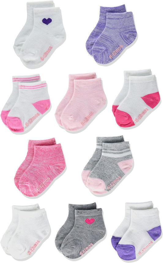 Baby and Toddler, Non-Slip Grip Ankle Socks, Boys' and Girls', Multipacks