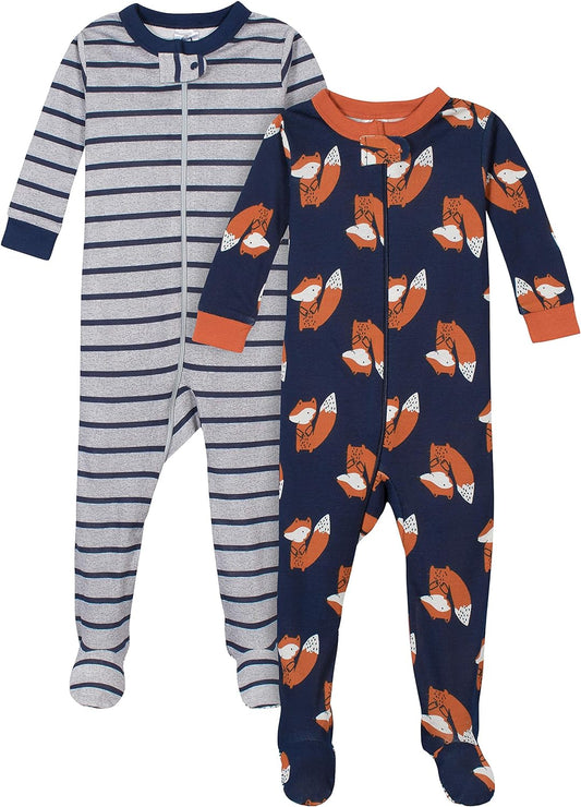 Baby Boys' 2-Pack Footed Pajamas