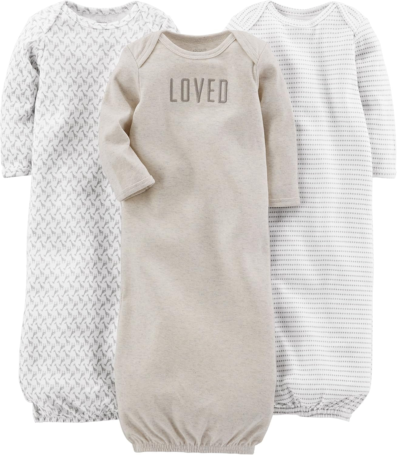 Baby 3-Pack Neutral Cotton Sleeper Gown